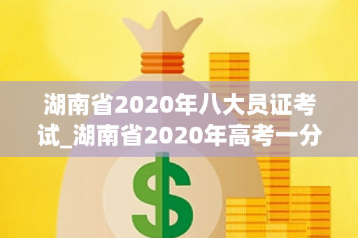 湖南省2020年八大员证考试_湖南省2020年高考一分一段表